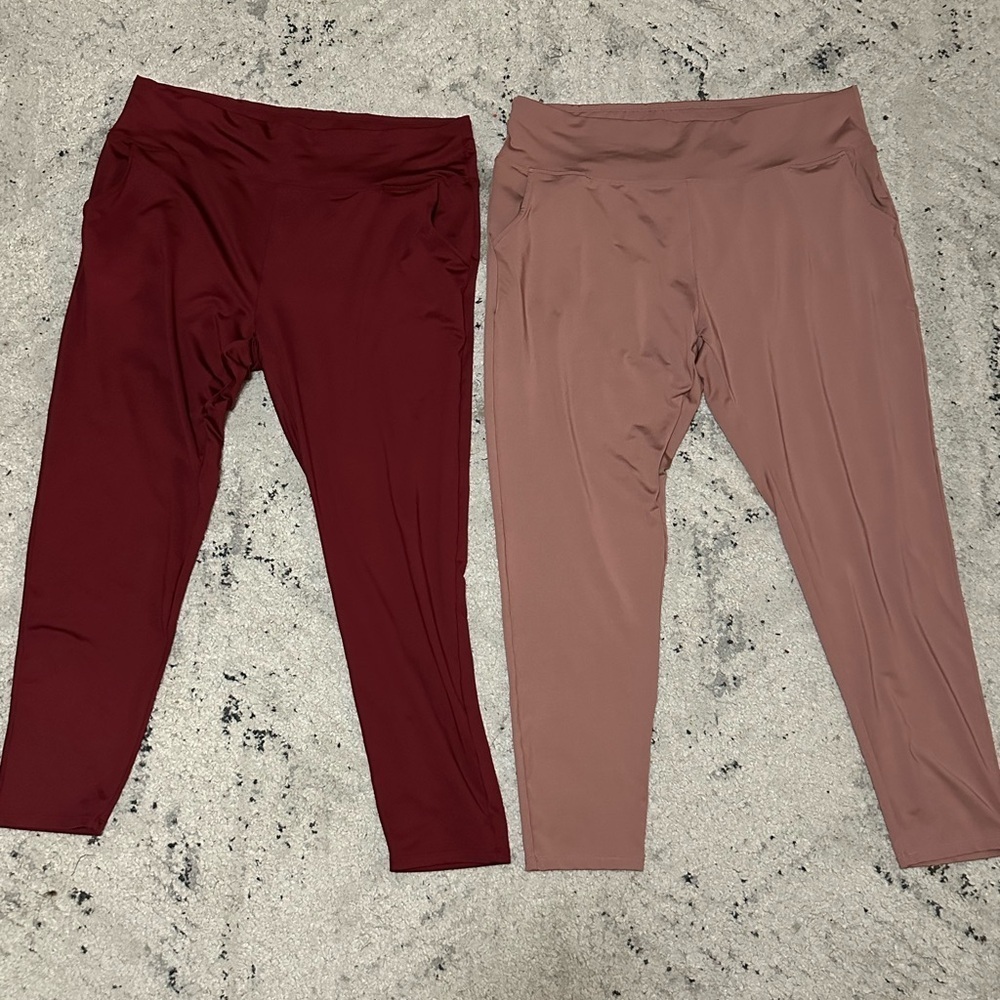 2 pair Leggings with Pockets Set EUC Workout, Fitness, Athletic size 4XL
